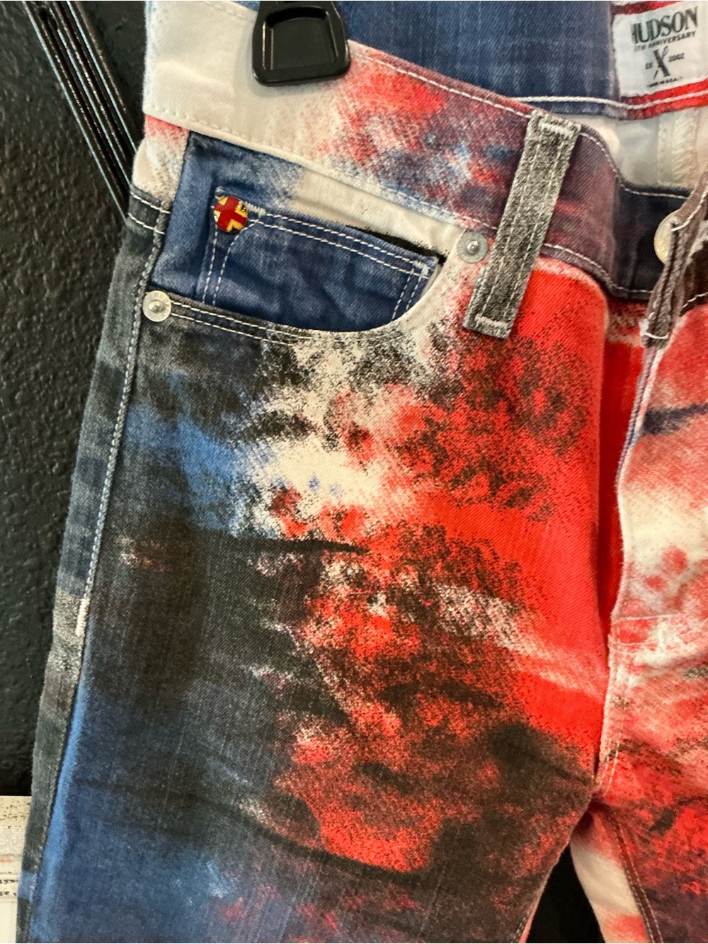 🔥 Hudson Nico 10th Anniversary Abstract Flag Skinny Jeans Women 25 NWT Rare - Picture 4 of 7